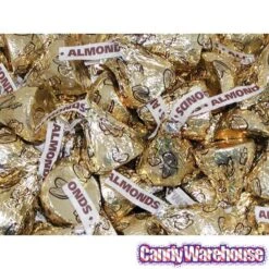 Hershey's Kisses Gold Foiled Milk Chocolate With Almonds Candy: 400-Piece Bag -Best Candy Store hershey s kisses gold foiled milk chocolate with almonds candy 400 piece bag candy warehouse 3