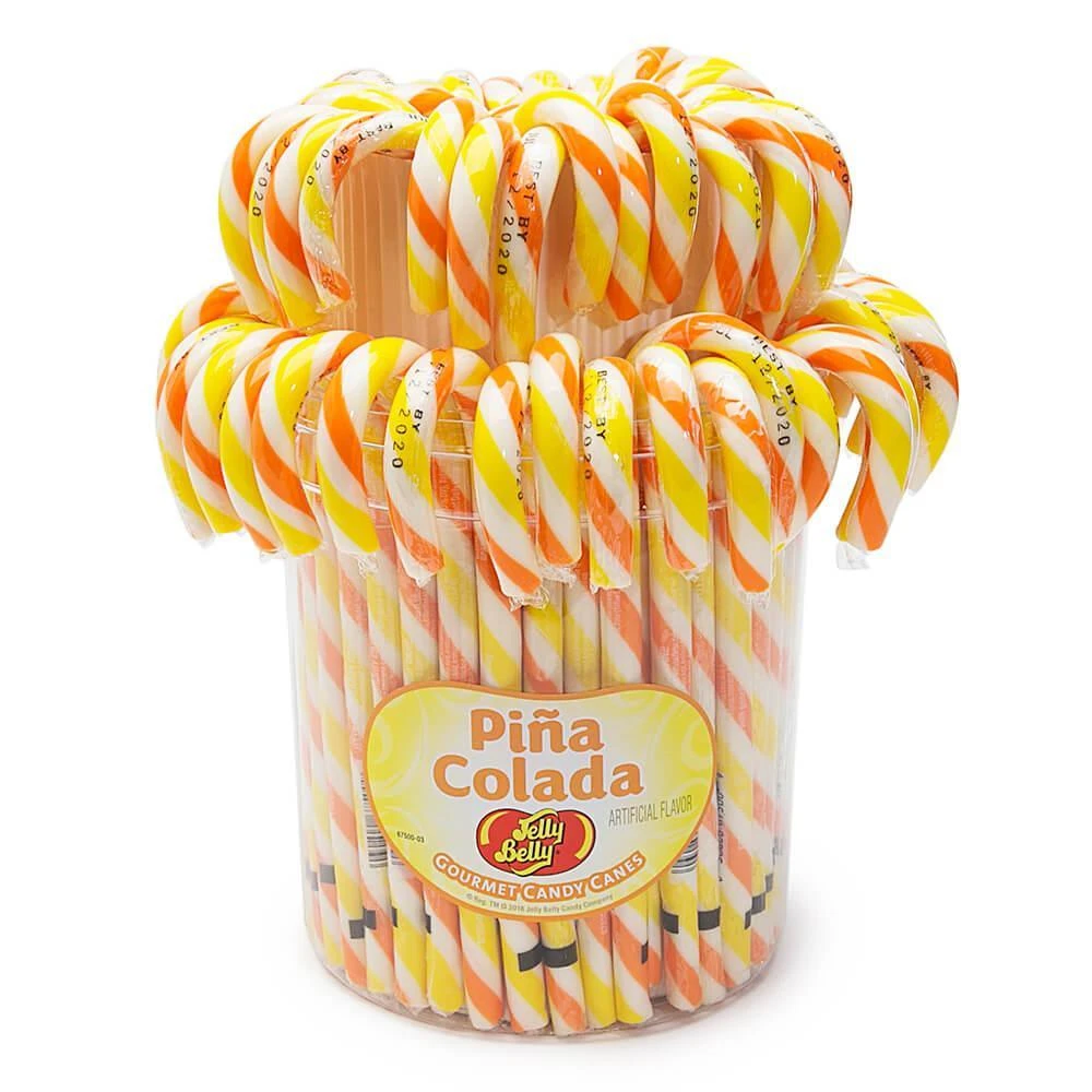 Jelly Belly Candy Canes - Pina Colada: 80-Piece Bucket 1 Jelly Belly Candy Canes - Pina Colada: 80-Piece Bucket
