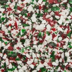King Leo Crushed Peppermint Candy Cane Bits In Red, Green, And White: 5LB Bag