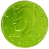 Kiwi Green Foiled Milk Chocolate Coins: 1LB Bag