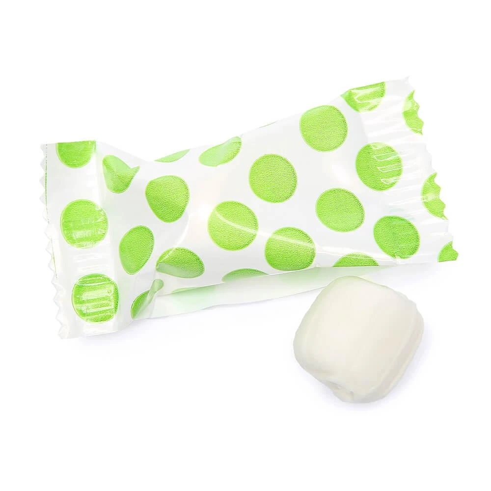 Kiwi Green Polka Dots Wrapped Butter Mint Creams: 300-Piece Case 1 Kiwi Green Polka Dots Wrapped Butter Mint Creams: 300-Piece Case