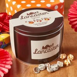 Lancaster Soft Cremes - Caramel, Vanilla, And Butterscotch - Caramel Candy: 2.5LB Gift Tin -Best Candy Store lancaster soft cremes caramel vanilla and butterscotch caramel candy 2 5lb gift tin candy warehouse 4