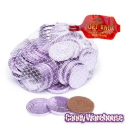 Lavender Foiled Milk Chocolate Coins: 1LB Bag -Best Candy Store lavender foiled milk chocolate coins 1lb bag candy warehouse 3