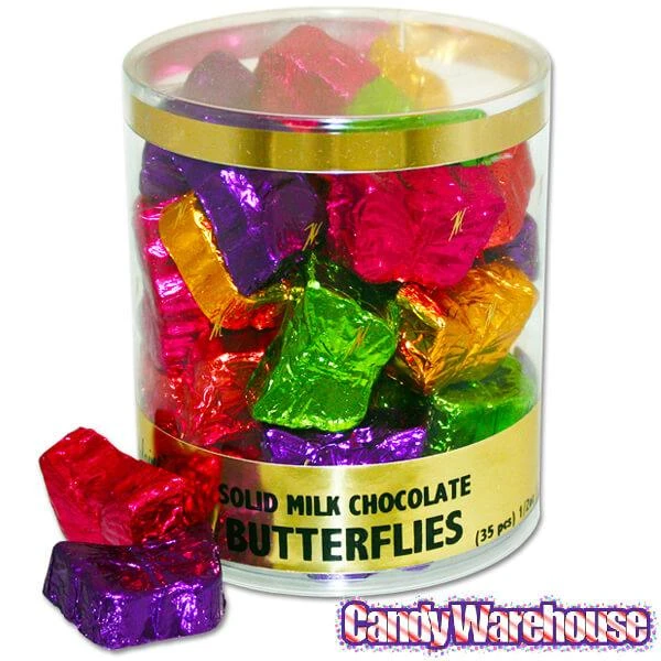 Madelaine Foiled Milk Chocolate Butterfly Candy: 35-Piece Tub 2 Madelaine Foiled Milk Chocolate Butterfly Candy: 35-Piece Tub - Image 2