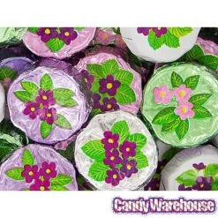 Madelaine Foiled Milk Chocolate Flower Wafers - Violets: 5LB Bag -Best Candy Store madelaine foiled milk chocolate flower wafers violets 5lb bag candy warehouse 5