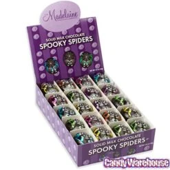 Madelaine Foiled Milk Chocolate Spooky Spiders: 60-Piece Display -Best Candy Store madelaine foiled milk chocolate spooky spiders 60 piece display candy warehouse 3