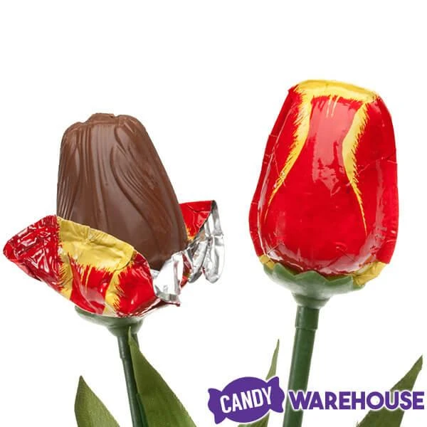 Madelaine Foiled Milk Chocolate Tulips Candy: 6-Piece Bouquet 6 Madelaine Foiled Milk Chocolate Tulips Candy: 6-Piece Bouquet - Image 6