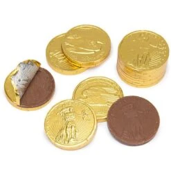 Madelaine Gold Foiled Milk Chocolate Coins - Medium: 5LB Bag