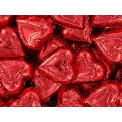 Madelaine Red Foiled Milk Chocolate Hearts: 5LB Box