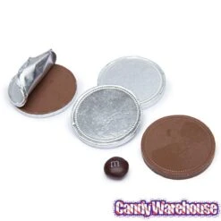 Madelaine Silver Foiled Milk Chocolate Coins - Blank: 5LB Bag -Best Candy Store madelaine silver foiled milk chocolate coins blank 5lb bag candy warehouse 4