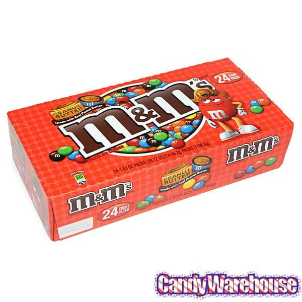 M&M's Candy Packs - Peanut Butter: 24-Piece Box 2 M&M's Candy Packs - Peanut Butter: 24-Piece Box - Image 2