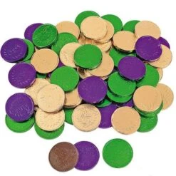 Mardi Gras Chocolate Coins Candy: 60-Piece Bag -Best Candy Store mardi gras chocolate coins candy 60 piece bag candy warehouse 4