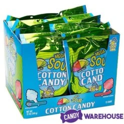 Mega Sour Cotton Candy Packs: 12-Piece Display -Best Candy Store mega sour cotton candy packs 12 piece display candy warehouse 3