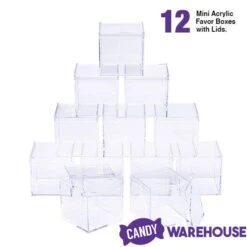 Mini Acrylic Favor Boxes - 5-Ounce Cube With Lid: 12-Piece Set 13 Mini Acrylic Favor Boxes - 5-Ounce Cube With Lid: 12-Piece Set -Best Candy Store mini acrylic favor boxes 5 ounce cube with lid 12 piece set candy warehouse 7