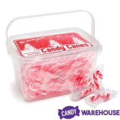 Mini Candy Canes - Red And White: 100-Piece Tub -Best Candy Store mini candy canes red and white 100 piece tub candy warehouse 5