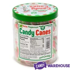Mini Candy Canes - Red, Green, And White: 45-Piece Jar -Best Candy Store mini candy canes red green and white 45 piece jar candy warehouse 4