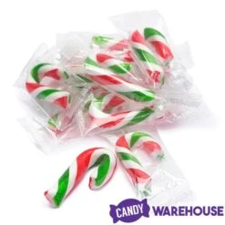 Mini Candy Canes - Red, Green, And White: 45-Piece Jar -Best Candy Store mini candy canes red green and white 45 piece jar candy warehouse 8
