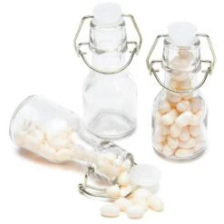 Mini Glass Favor Jars - 2-Ounce Bottle With Swing Top: 12-Piece Set