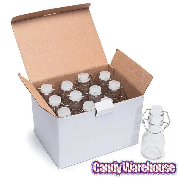 Mini Glass Favor Jars - 2-Ounce Bottle With Swing Top: 12-Piece Set 2 Mini Glass Favor Jars - 2-Ounce Bottle With Swing Top: 12-Piece Set - Image 2