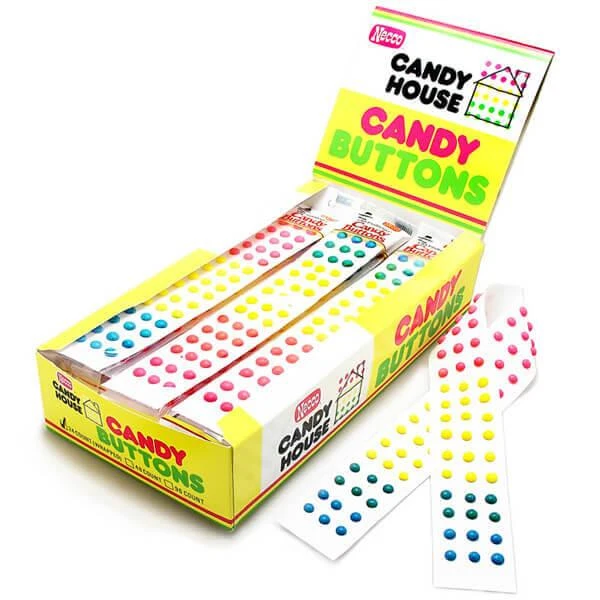 Necco Candy Buttons Strips - Wrapped: 24-Piece Box 1 Necco Candy Buttons Strips - Wrapped: 24-Piece Box
