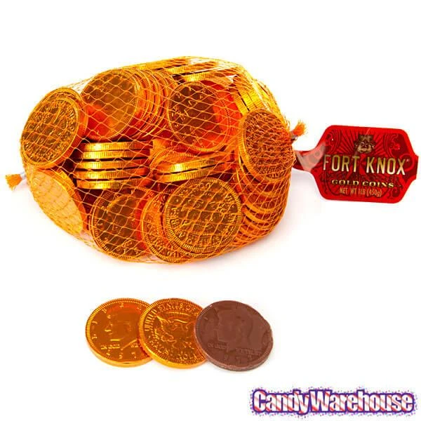 Orange Foiled Milk Chocolate Coins: 1LB Bag 2 Orange Foiled Milk Chocolate Coins: 1LB Bag - Image 2