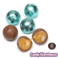 Palmer Foiled Caramel Filled Chocolate Candy Balls - Robin Egg Blue: 5LB Bag -Best Candy Store palmer foiled caramel filled chocolate candy balls robin egg blue 5lb bag candy warehouse 3