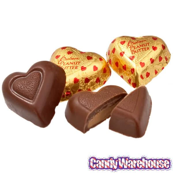Palmer Gold Foiled Peanut Butter Filled Milk Chocolate Hearts: 4LB Bag 2 Palmer Gold Foiled Peanut Butter Filled Milk Chocolate Hearts: 4LB Bag - Image 2