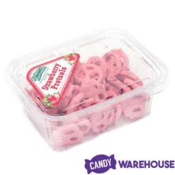 Pink Yogurt Covered Mini Pretzels: 9-Ounce Tub -Best Candy Store pink yogurt covered mini pretzels 9 ounce tub candy warehouse 3