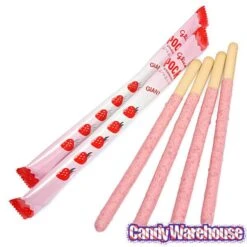 Pocky - Giant Strawberry Cream Covered Biscuit Sticks Packs: 15-Piece Box -Best Candy Store pocky giant strawberry cream covered biscuit sticks packs 15 piece box candy warehouse 3