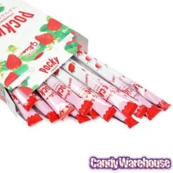 Pocky - Giant Strawberry Cream Covered Biscuit Sticks Packs: 15-Piece Box -Best Candy Store pocky giant strawberry cream covered biscuit sticks packs 15 piece box candy warehouse 4