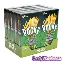 Pocky - Green Tea Cream Covered Biscuit Sticks Packs: 10-Piece Box -Best Candy Store pocky green tea cream covered biscuit sticks packs 10 piece box candy warehouse 3