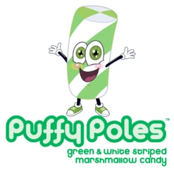 Puffy Poles Jumbo Marshmallow Twists - Teal: 1KG Bag -Best Candy Store puffy poles jumbo marshmallow twists teal 1kg bag candy warehouse 4