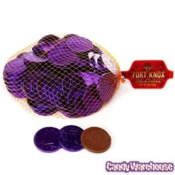 Purple Foiled Milk Chocolate Coins: 1LB Bag -Best Candy Store purple foiled milk chocolate coins 1lb bag candy warehouse 3