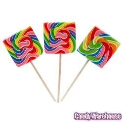 Rainbow Swirl 3.5-Ounce Square Lollipops: 12-Piece Display 5 Rainbow Swirl 3.5-Ounce Square Lollipops: 12-Piece Display -Best Candy Store rainbow swirl 3 5 ounce square lollipops 12 piece display candy warehouse 3