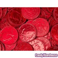 Red Foiled Milk Chocolate Coins: 1LB Bag -Best Candy Store red foiled milk chocolate coins 1lb bag candy warehouse 3