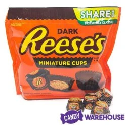 Reese's Dark Chocolate Peanut Butter Cups Miniatures: 10.2-Ounce Bag 9 Reese's Dark Chocolate Peanut Butter Cups Miniatures: 10.2-Ounce Bag -Best Candy Store reese s dark chocolate peanut butter cups miniatures 10 2 ounce bag candy warehouse 5