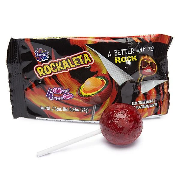 Rockaleta Gum Centered Chili Lollipops: 30-Piece Display 1 Rockaleta Gum Centered Chili Lollipops: 30-Piece Display