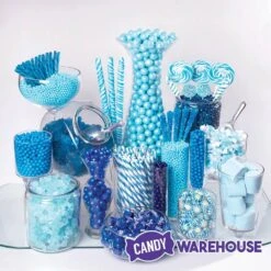 Shimmer Pearl Powder Blue 1-Inch Gumballs: 2LB Bag -Best Candy Store shimmer pearl powder blue 1 inch gumballs 2lb bag candy warehouse 4