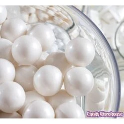 Shimmer Pearl White 1-Inch Gumballs: 2LB Bag -Best Candy Store shimmer pearl white 1 inch gumballs 2lb bag candy warehouse 5