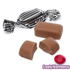Silver With Black Stripes Wrapped Mocha Chocolate Meltaways: 1LB Bag -Best Candy Store silver with black stripes wrapped mocha chocolate meltaways 1lb bag candy warehouse 3