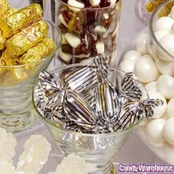 Silver With Black Stripes Wrapped Mocha Chocolate Meltaways: 1LB Bag -Best Candy Store silver with black stripes wrapped mocha chocolate meltaways 1lb bag candy warehouse 4