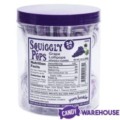 Squiggly Pops Petite Swirl Lollipops - Grape: 24-Piece Jar -Best Candy Store squiggly pops petite swirl lollipops grape 24 piece jar candy warehouse 3 b356fc3c df6d 4368 bccd a910860909ff