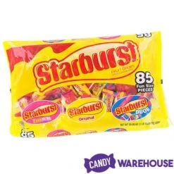 Starburst Fruit Chews Candy Fun Size Packs - Assorted: 85-Piece Bag -Best Candy Store starburst fruit chews candy fun size packs assorted 85 piece bag candy warehouse 3