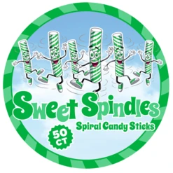 Sweet Spindles Mini Hard Candy Sticks - Lime: 50-Piece Jar -Best Candy Store sweet spindles mini hard candy sticks lime 50 piece jar candy warehouse 4