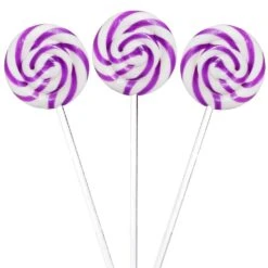 Swipple Pops Petite Swirl Ripple Lollipops - Purple Grape: 60-Piece Tub