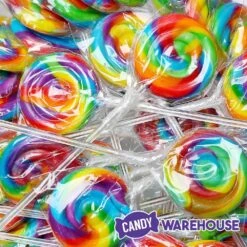 Swipple Pops Petite Swirl Ripple Lollipops - Rainbow Cherry: 60-Piece Tub -Best Candy Store swipple pops petite swirl ripple lollipops rainbow cherry 60 piece tub candy warehouse 4