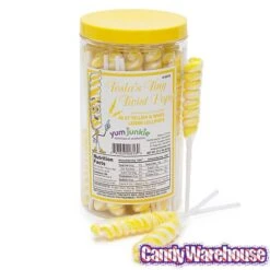 Tesla's Tiny Twist Pops - Lemon: 48-Piece Jar -Best Candy Store tesla s tiny twist pops lemon 48 piece jar candy warehouse 3