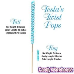 Tesla's Tiny Twist Pops - Lemon: 48-Piece Jar -Best Candy Store tesla s tiny twist pops lemon 48 piece jar candy warehouse 4
