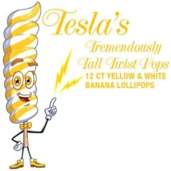 Tesla's Tremendously Tall 3-Ounce Twist Pops - Banana: 12-Piece Box -Best Candy Store tesla s tremendously tall 3 ounce twist pops banana 12 piece box candy warehouse 4