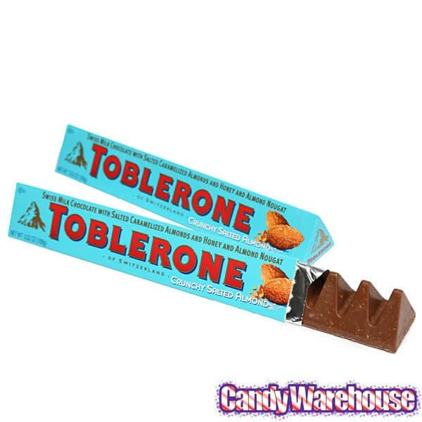 Toblerone Crunchy Salty Almond Chocolate Bars: 20-Piece Box 3 Toblerone Crunchy Salty Almond Chocolate Bars: 20-Piece Box - Image 3